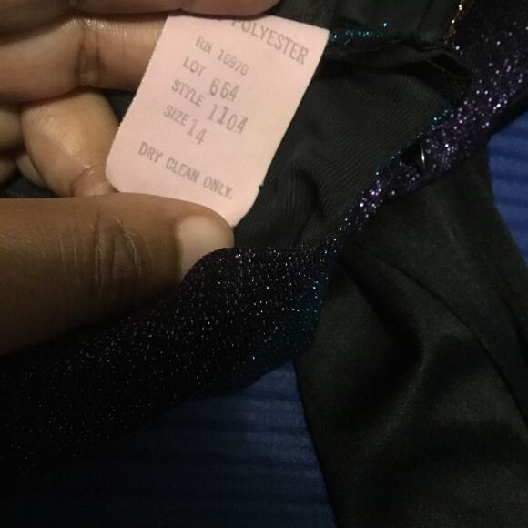 Retro 90s Vintage Metallic Gold Black Purple Blue Belted Zip up Jumpsuit 14 - Picture 10 of 15